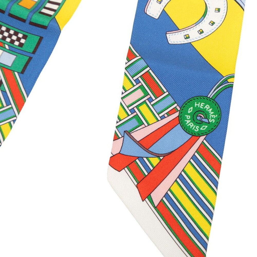 Hermes Twilly Brides et Gris (Horse Bridle and Charm) Scarf/Muffler, Multicol... - Picture 3 of 4